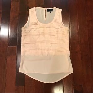 Cynthia Rowley Pink Scallop Laser Cut Tank Top